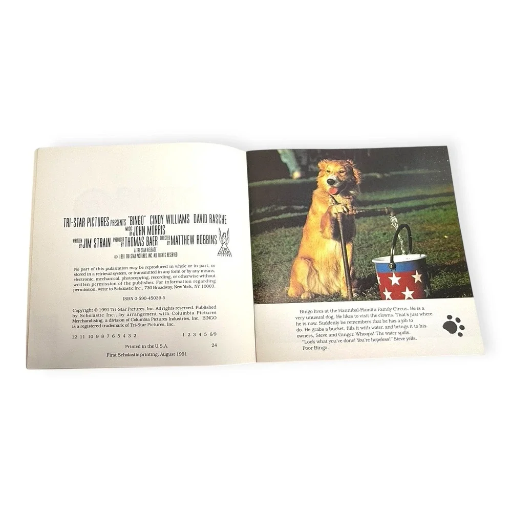 Tri-Star Pictures‎ Bingo 1991 Sch olastic Paperback Adaptation by Beth Goodman